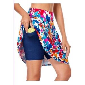 Kimmery Golf Skort 20" Scooter 3 Pockets Split Hem Athletic Skirt Medium